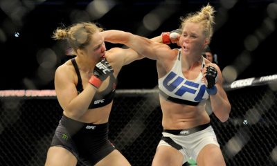 Ronda Rousey (vas.) ja Holly Holm.